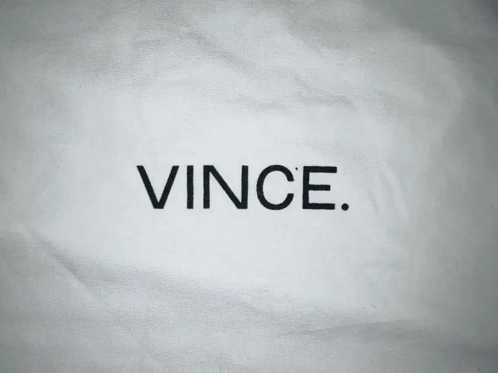 VINCE White Canvas Drawstring Dust Bag Storage Travel Pouch Large